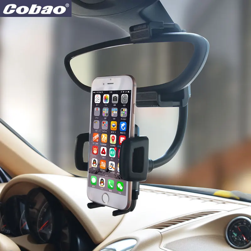 Universal car mobile holder Car Rearview Mirror Mount Holder Stand Cradle Rotate 360 degrees For