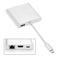 USB 3.1 Type-C USB-C to HDMI Digital AV & USB OTG & Gigabit Ethnernet & Female Charger Adapter for Laptop