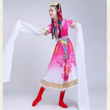 Новые популярные тибетские женские танцевальные костюмы для взрослых, длина съемных рукавов, костюм для сценического квадратного танца