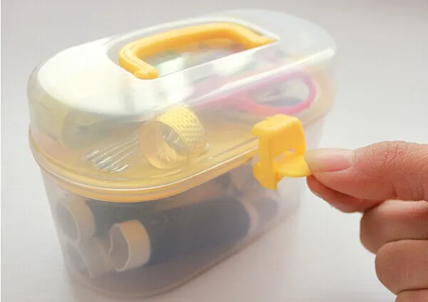 1SET Portable Mini Travel PP Sewing Box With Color Needle Threads Kits Set DIY Home Tools Storage OK 0037 | Дом и сад