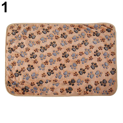 

Warm Pet Mat Cat Dog Puppy Paw Bone Printed Soft Fleece Blanket Bed Cushion