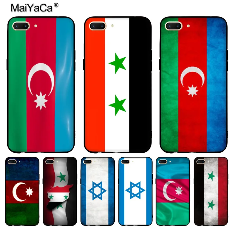 MaiYaCa Азербайджан Сирии Израиль Флаг Черный силиконовый мягкий чехол для