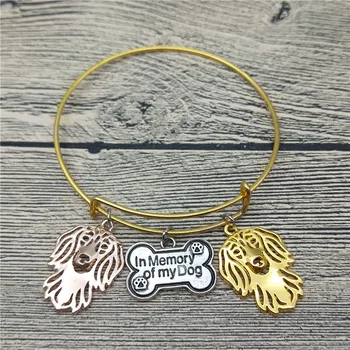 

Trendy New Long Haired Dachshund Bangles Cute Long Haired Dachshund dog Bangles Bracelets Fashion Animal Pet Jewellery