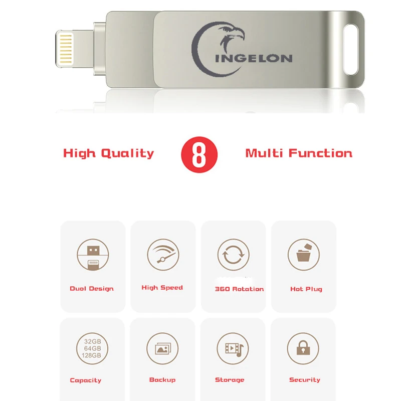 флешка usb 2.0 2in1 Мини карту флэш памяти с интерфейсом 16 ГБ Флеш накопитель Lightning flash
