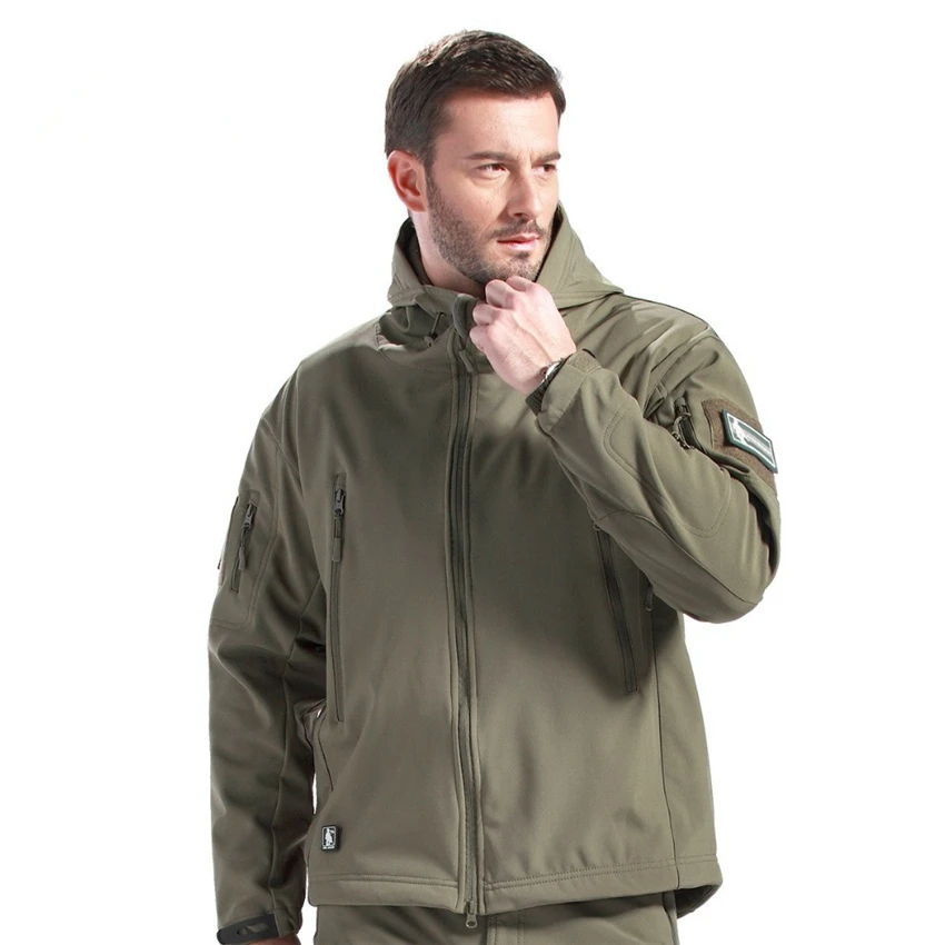 Billige Tad Taktische Getriebe Soft Shell Jacke Camouflage Freien Set Männer Armee Lässig Wasserdichte Hunter Warme Kleidung Militär Wanderung Jacke