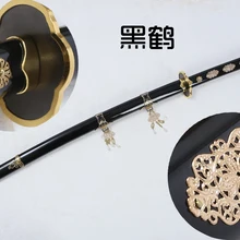 S0424 Аниме Онлайн игра TOUKEN RANBU TSURUMARU KUNINAGA TACHI меч золотой орнамент ж/черные ножны 41"