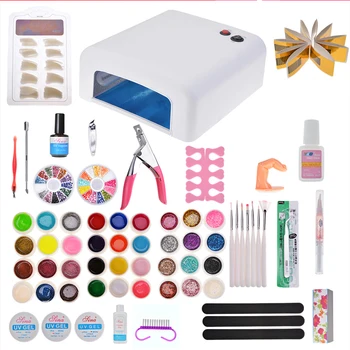 

Biutee Nail Manicure set 36W UV Lamp Dryer 12 colors uv gel polish Top Base Coat Manicure Brushes Tool Kit For Nail Art Learner