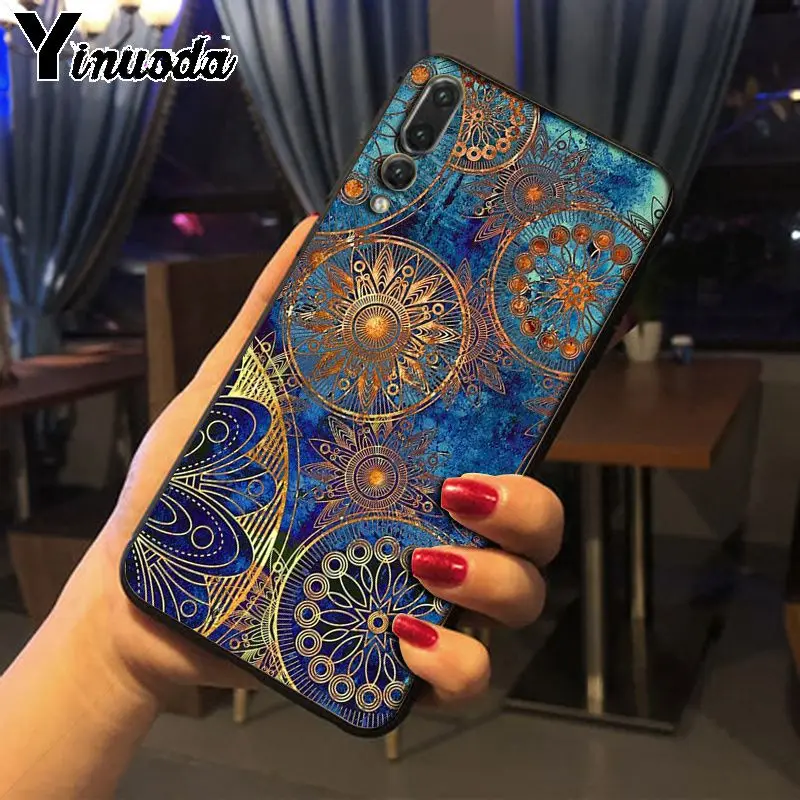blue gold Mandala flower dream castcher