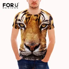 Forudesigns Для мужчин футболка Спортивная Прохладный Тигр 3D печать Бег Для мужчин спортивная одежда Топы корректирующие открытый тренажерный зал Футболка Для мужчин S mannen фитнес ткань