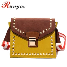 2017 Nueva Solapa de La Moda de Las Mujeres Bolsas Remache Bolsas Hombro de Las Mujeres Famosas Marcas de Alta Calidad Diseñadores Crossbody Bag Ladies Bolso de Mujer