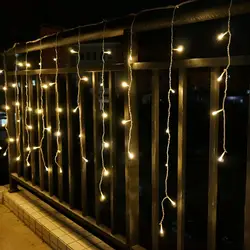 Разъем 4 м x 0,4 м 0,5 м 0,6 м светодиодный занавес сосулька гирлянды светодиодные сказочные огни Рождественские лампы Сосулька огни Xmas