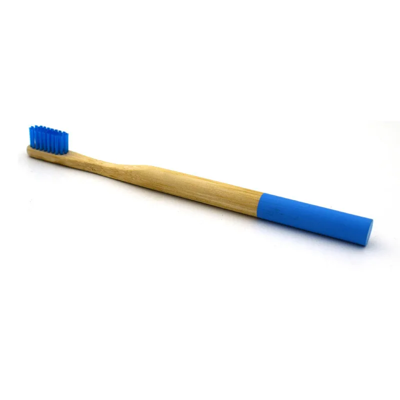 Мягкая щетина бамбуковый уголь зубная щетка натуральный экологически чистый материал круглый Бамбуковый материал ручка зубная щетка Прямая поставка - Цвет: Blue