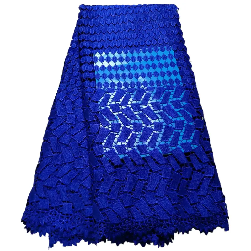 

royal blue african guipure lace fabric 2019 cheap wholesales nigerian lace fabrics cord lace fabric for party