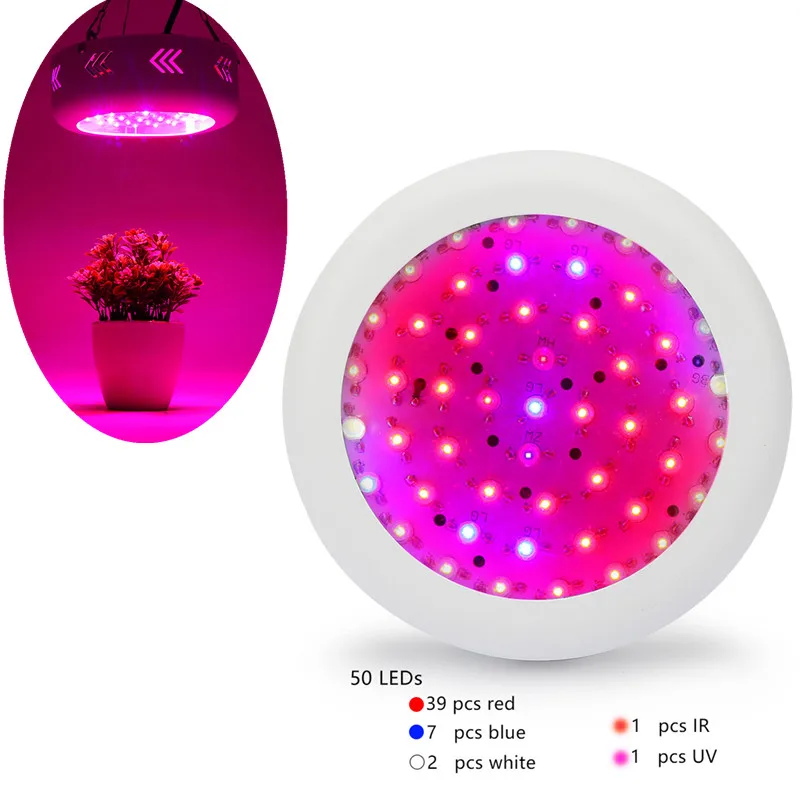 

Full Spectrum Growth lamp UFO 150W LED Grow Light LED Lamp UV IR Grow Tent Lighting For Flowering Plant and Hydroponics Grow Box