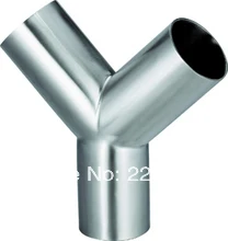 

New arrival Stainless Steel SS304 weld OD 89mm Sanitary 3 ways Y Pipe Fitting