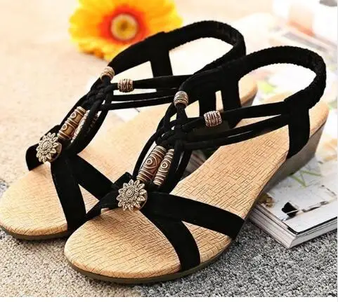 Women's sandals summer fashion women's shoes sandals summer beach shoes women's shoes sandals women's shoes ladies black Jan14