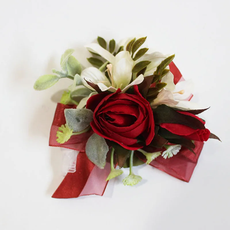 red rose wedding wrist corsage boutonniere flowers  (13)