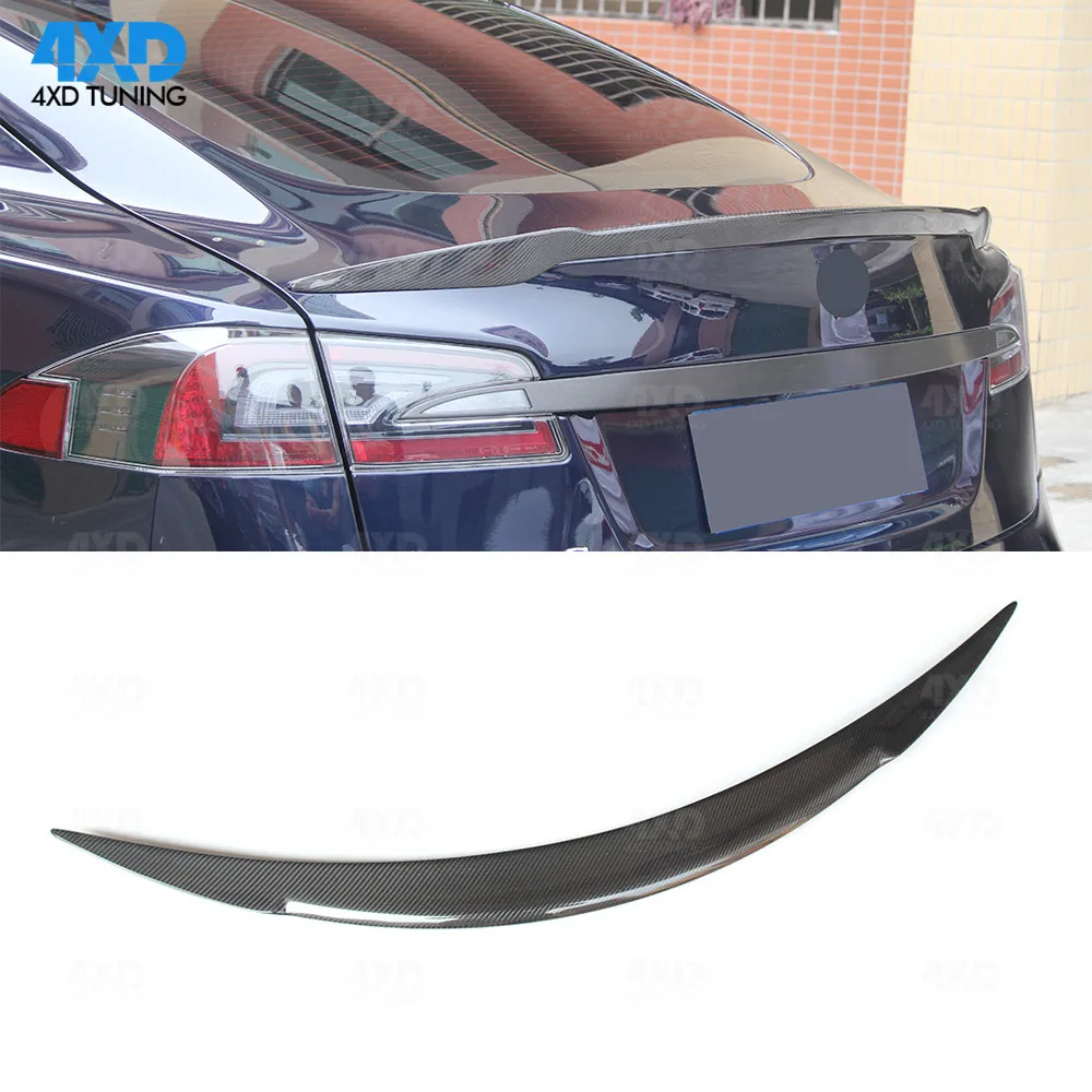 

Carbon Fiber Spoiler R Style For Tesla Model S Rear Trunk Spoiler Wing Sedan 2012 2013 2014 2015 2016 2017 2018 2019