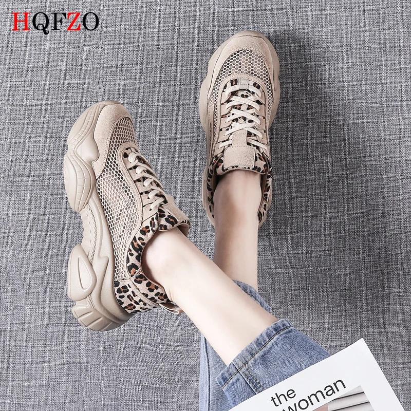 HQFZO تنفس الجوف الدانتيل متابعة ليوبارد النساء أحذية رياضية تنيس بلاتافورما المرأة حذاء كاجوال الصيف 2019 موهير HQFZO تنفس الجوف الدانتيل متابعة ليوبارد النساء أحذية رياضية تنيس بلاتافورما المرأة حذاء كاجوال الصيف 2019 موهير