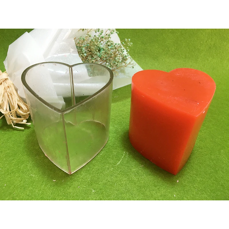 DIY ручной работы свеча форма сердца прозрачный пластик свеча делая модель Многоразовые Сушеные цветок подсвечник ароматические свечи формирование МО
