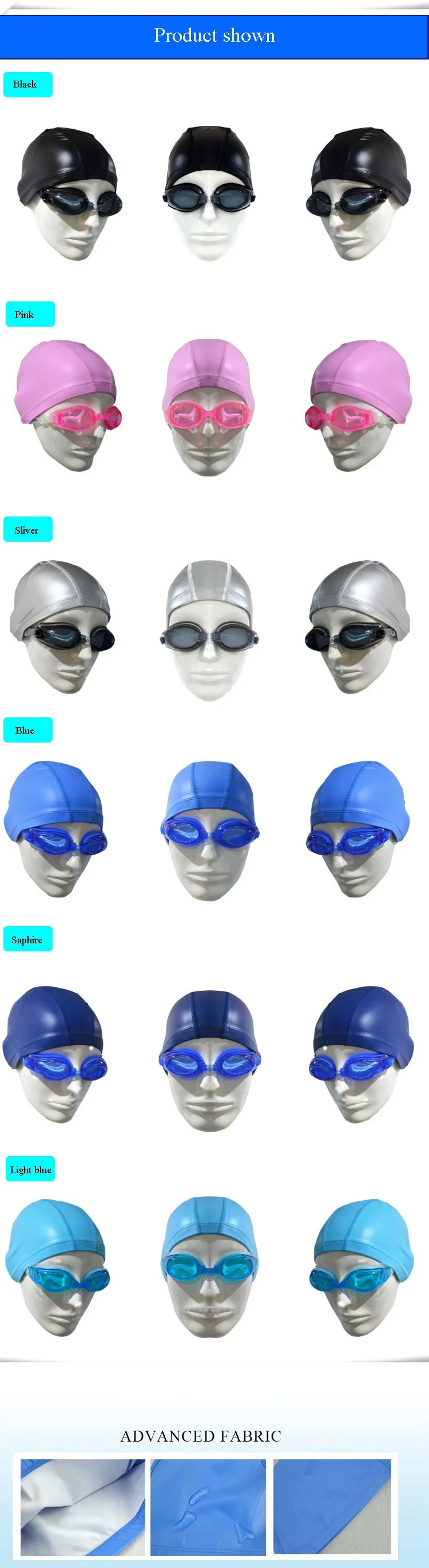 Горячий взрослый эластичный колпачок ПУ материал шапочка для плавания новая крышка s + очки Googles