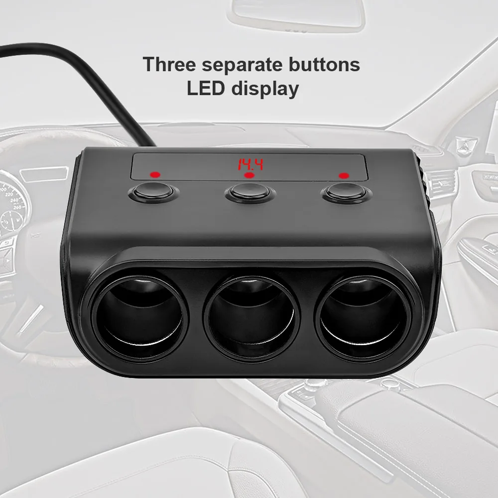 AOSHIKE 3 Way адаптер для автомобильного прикуривателя 12V 24V Splitter гнезда Подключите