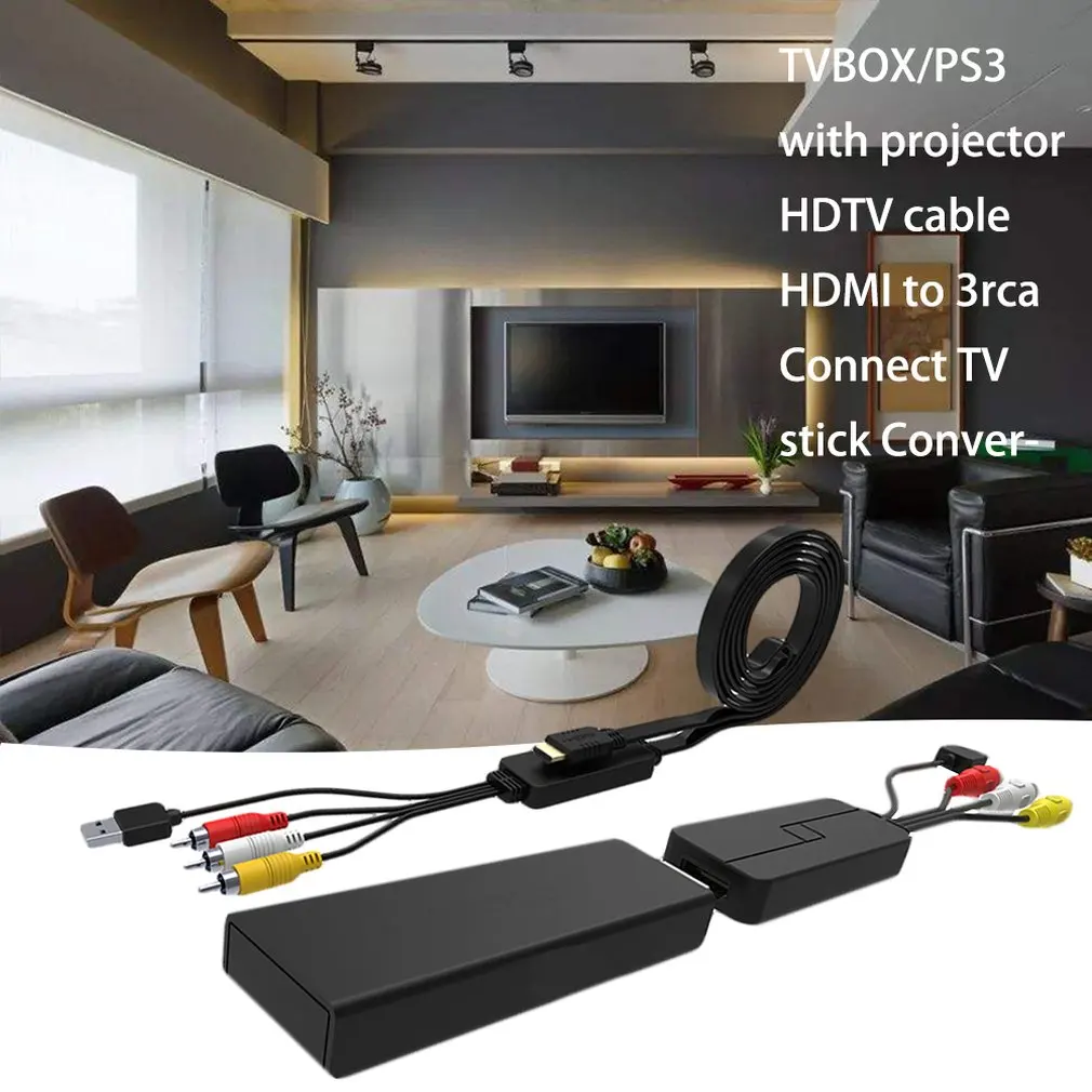 Прочное использование Plug& Play HDMI-Male-3 RCA аудио av-кабель адаптер Соединительный кабель конвертер кабель для HDTV
