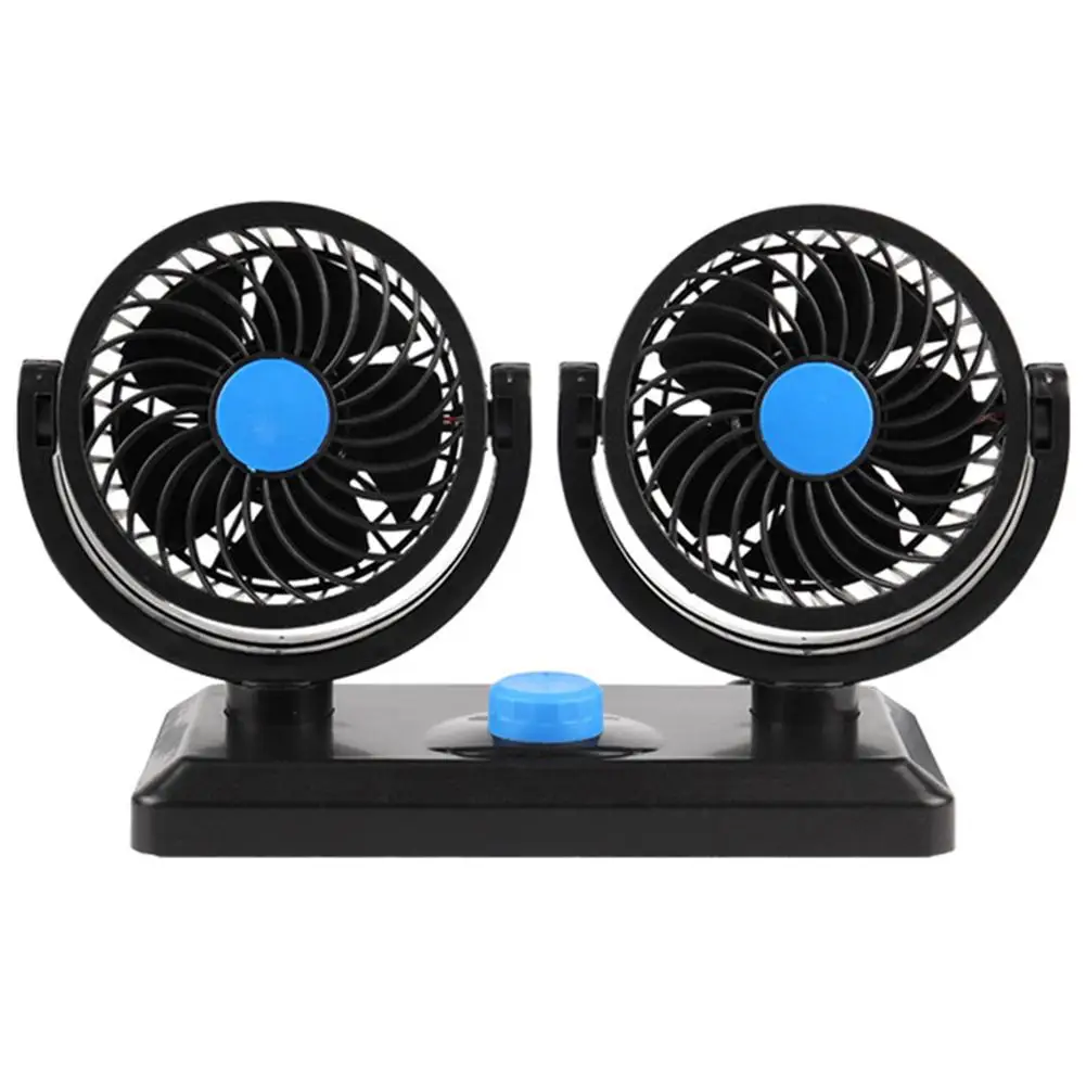 12 V 24 V 360 градусов вращающийся для автомобиля охлаждающий вентилятор круглый регулируемый двойной головкой низкий уровень шума вентилятор автомобильные аксессуары