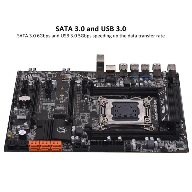 X99 Lga2011-3 материнская плата для Intel I7 E5-V3/E5-V4 4-канальный Ddr4 64G Ram, Nvme Ssd M.2, Sata3.0, Usb3.0, Pcie16X