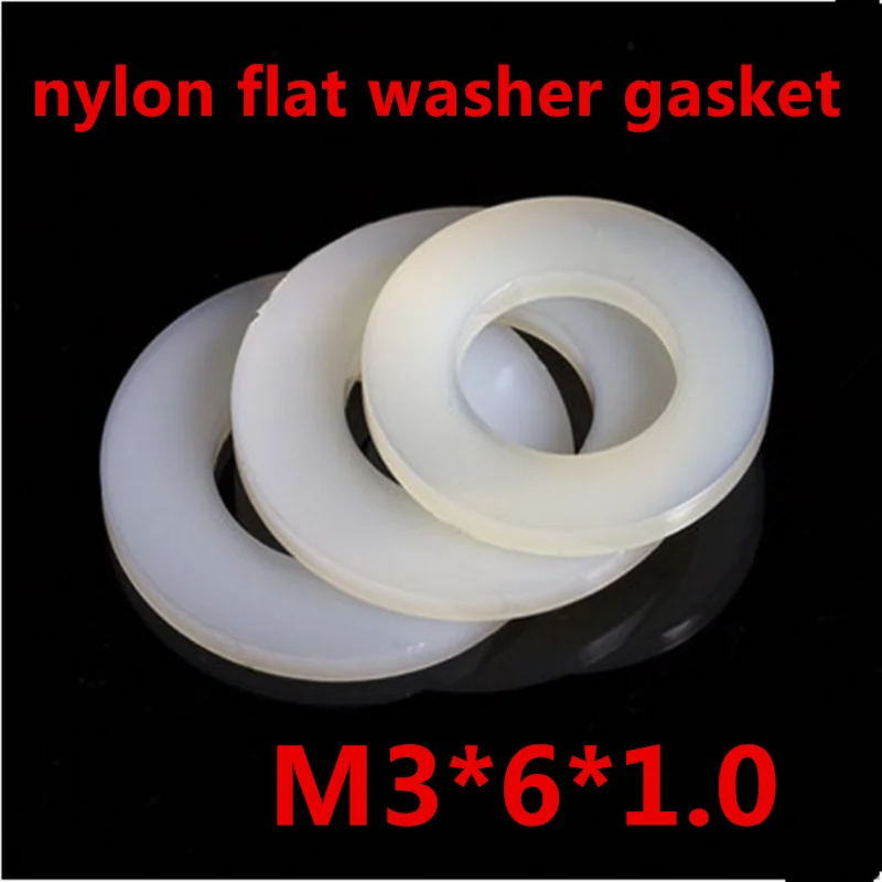 500pcs/lot M3*6*1 M3 plastic nylon flat washer gasketwasher gasketflat washernylon flat washer
