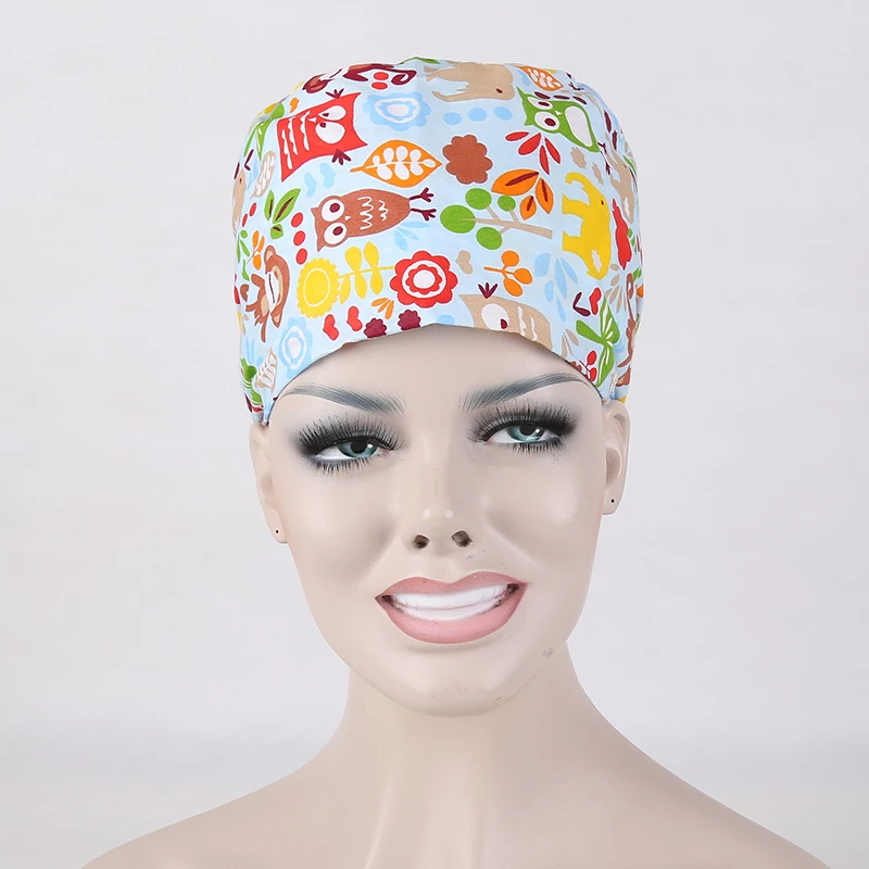 2018 Lab Coat Hospital Surgical Cap Medical Caps Scrub for Women