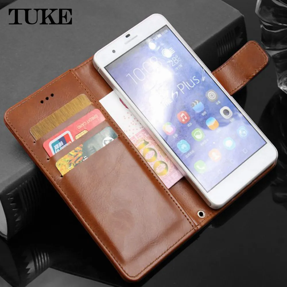 Beli Tuke untuk LG D686 Minyak Lilin Kulit Case untuk LG D686 G Pro Lite Dual Flip Cover Housing untuk LG d684 D682 D685 Ponsel Bag Cover Case