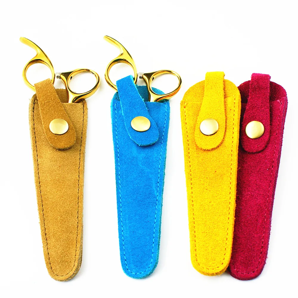 10 pcs professional hot hair scissors sheath leather case barber packet