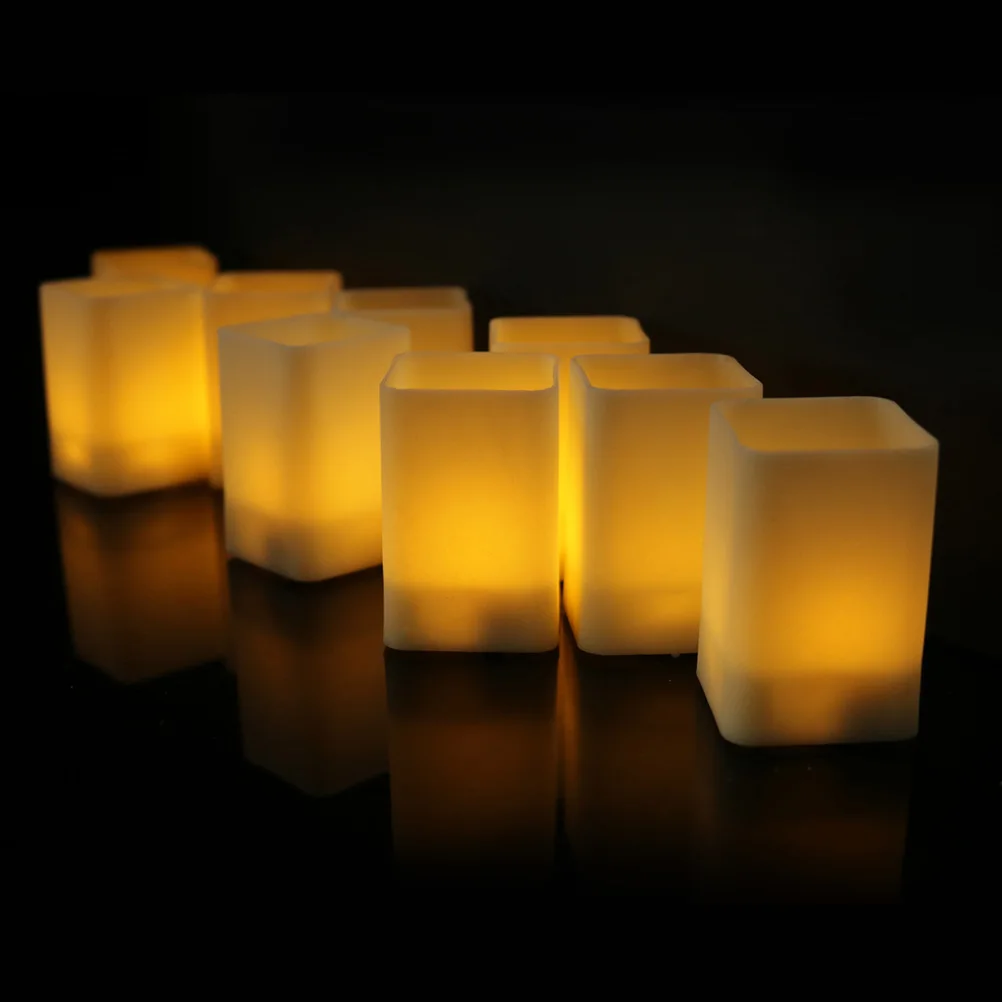 12 шт. беспламенная аккумуляторная светодиодный ночник для свечей на свадьбу, день рождения, романтический домашний декор
