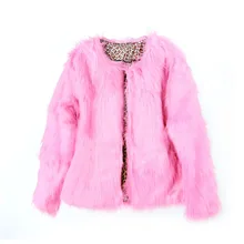2017 New Winter Warm Faux Fur Coat Women O Neck Faux Fur Coats Jacket Feminino Vintage
