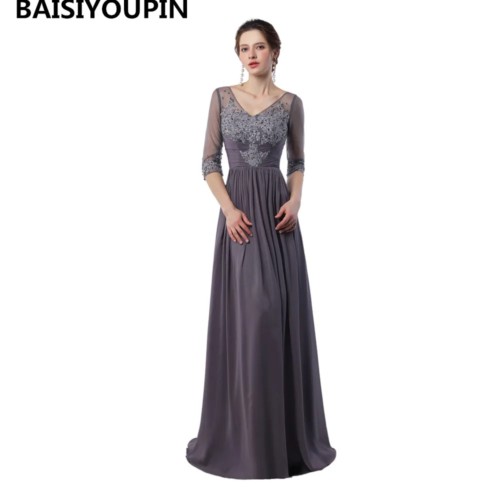 

Muslim Prom Dresses Vestidos Do Baile De Finalistas 2019 V Neck Sexy Backless Evening Dress Mother of the Bride Long Dresses