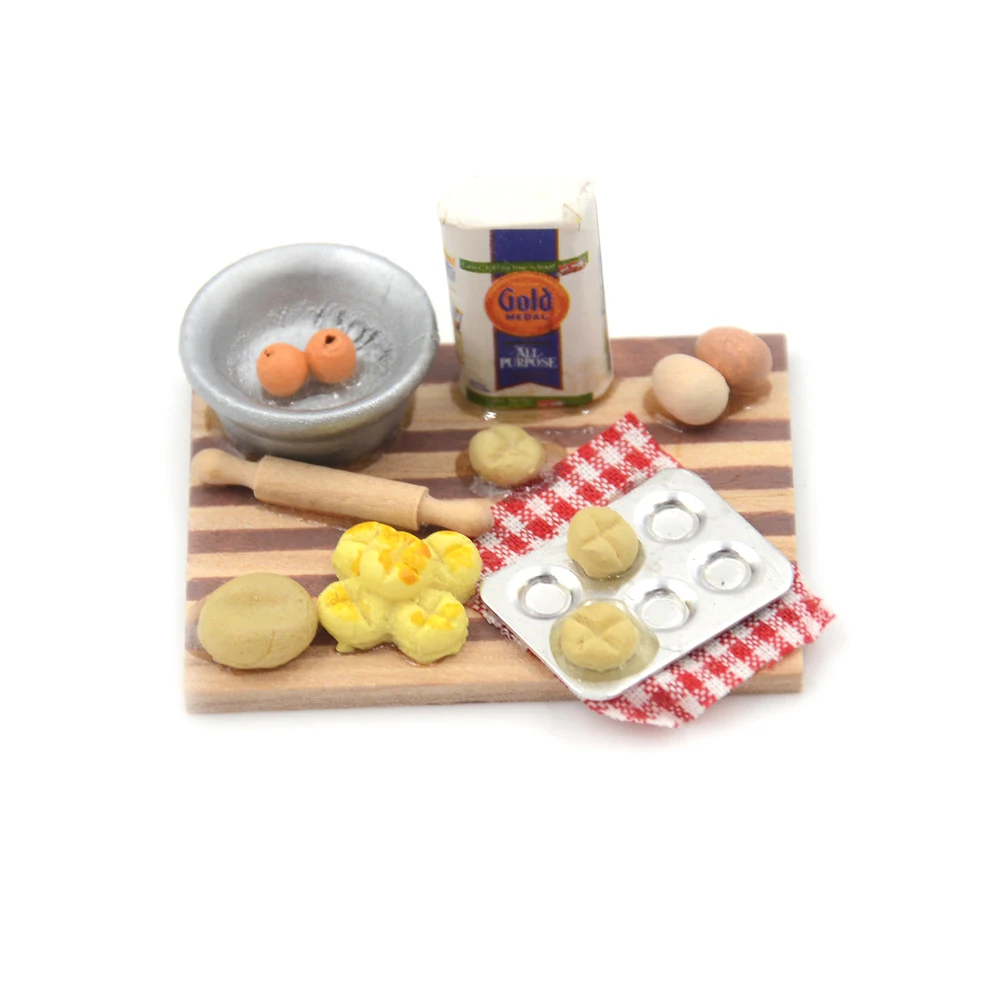 Микроволновая печь еда Хлеб кулинарная доска нож разделочный блок 1: 12 1:6 масштаб миниатюрный для кукольного дома ролевые игры кухня игрушка - Цвет: 1Set