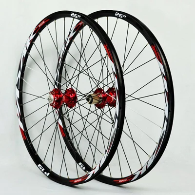 Колесо для горного велосипеда novatel 041042, переднее, 2, заднее, 4 подшипника, ступица дискового тормоза, колесо для велосипеда 26, 27,5, 29 дюймов, колесная пара - Цвет: 27.5 red