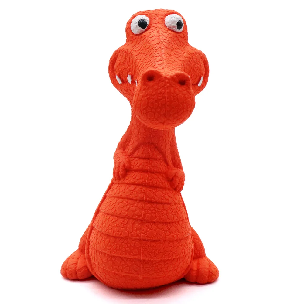 orange dinosaur Игрушки для жевания собак, Мультяшные животные, в форме укуса, устойчивые для чистки зубов, вокальная игрушка J2Y - Цвет: orange dinosaur