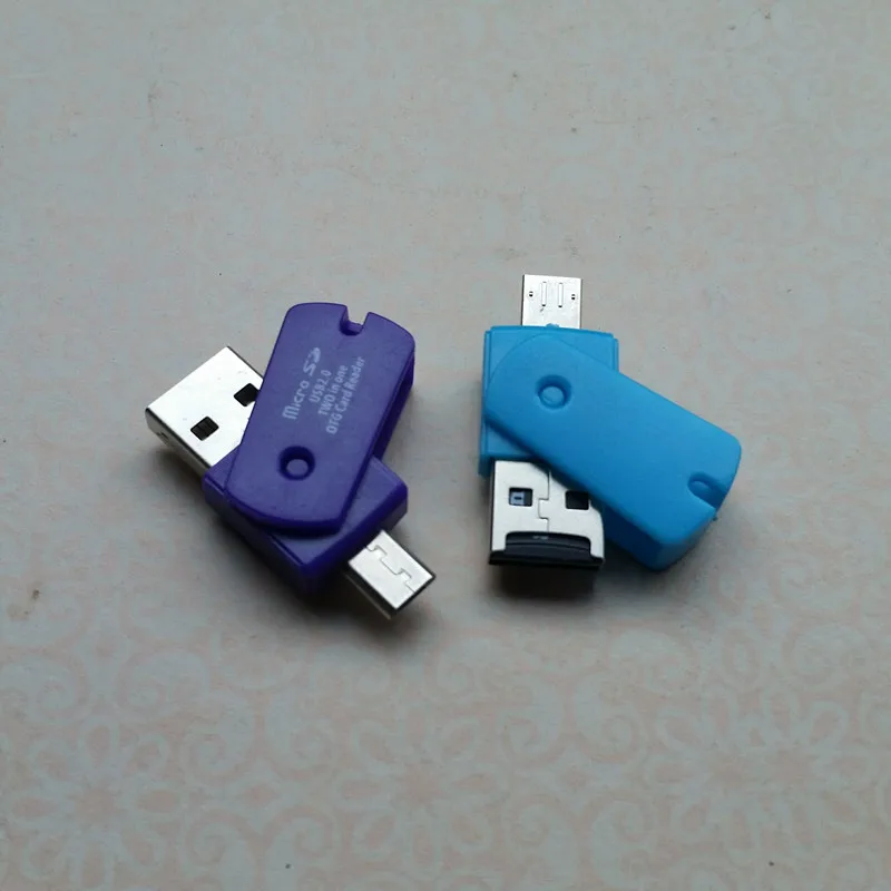 3 цвета Мини Micro USB 2,0 OTG адаптер+ Micro SD TF кард-ридер для телефонов Android внешний портативный USB SD кард-ридер Suppion