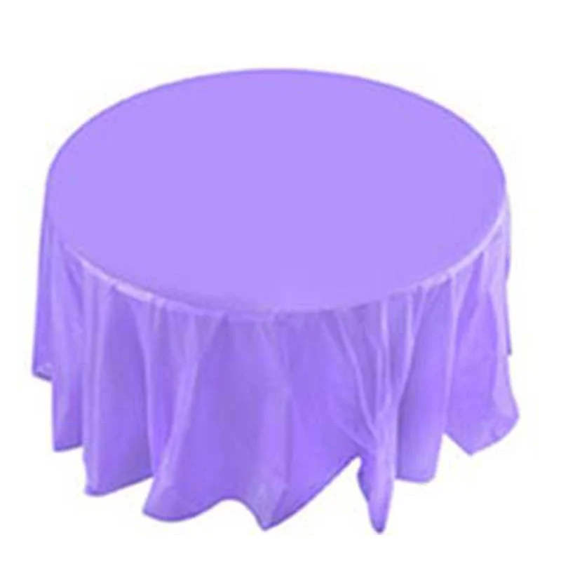 Пластиковые круглые одноразовые скатерти для свадьбы, дня рождения, пикника, вечерние скатерти, одноразовые скатерти диаметром 213 см - Цвет: Purple