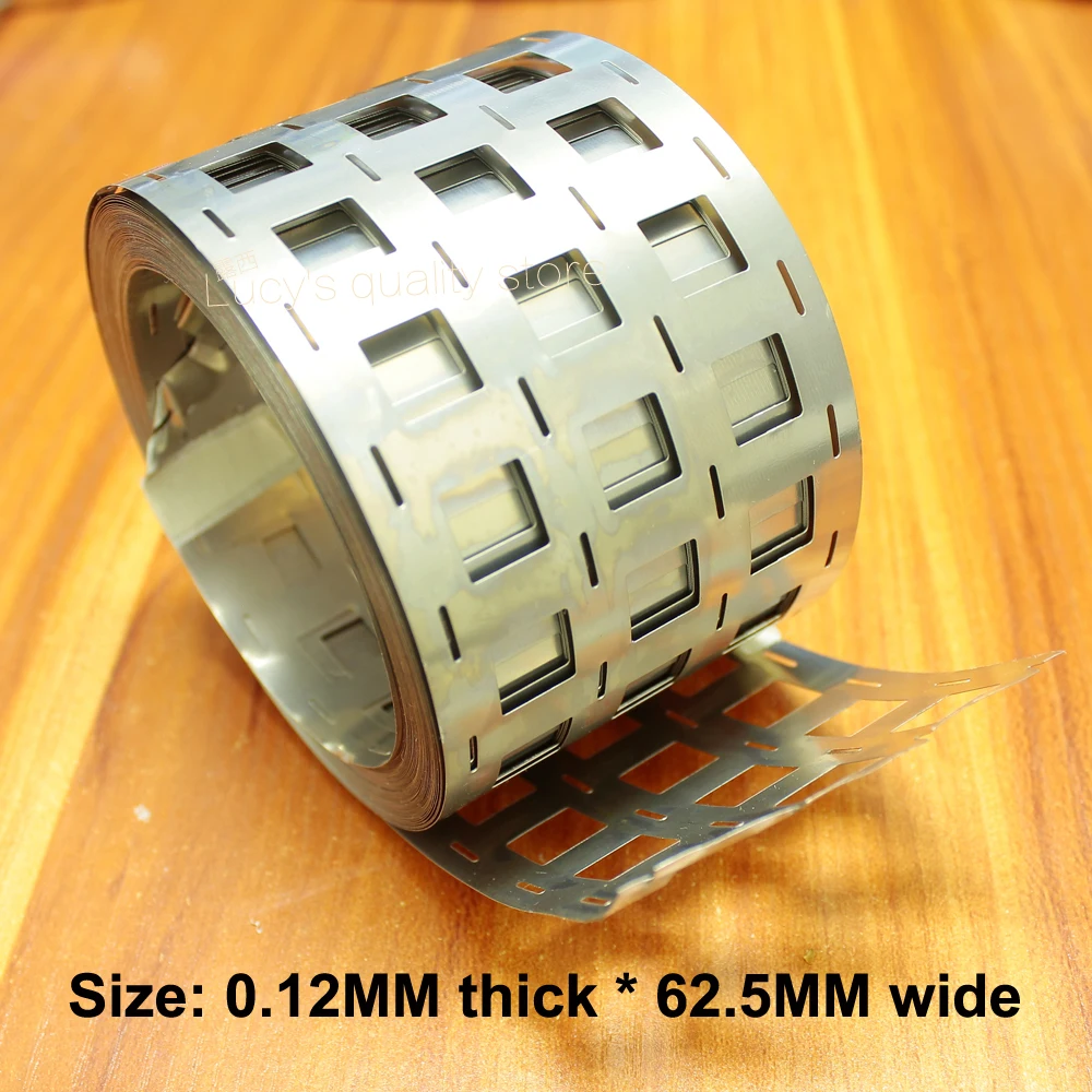 

1kg 4 And 18650 Lithium Battery Nickel Plated Steel Spot Welding Sheet 0.12*62.5 Punching 2 String 10