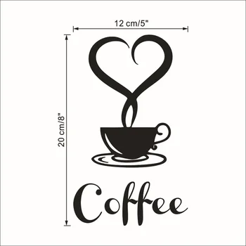 Coffee wall sticker shop Restaurant wall decor decals home decorations kitchen removable vinyl wall art diy decorative sticker 3