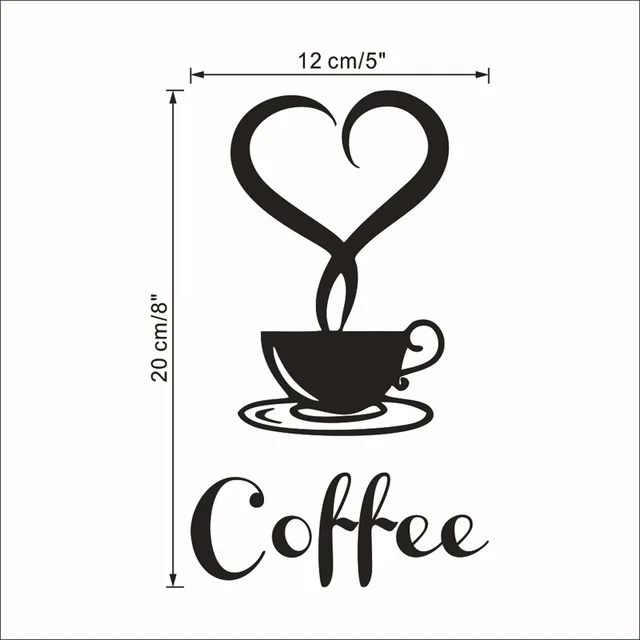 Coffee wall sticker shop Restaurant wall decor decals home decorations kitchen removable vinyl wall art diy decorative sticker 3