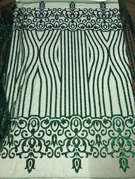 

Hot selling green tulle lace fabric with glued glitter silver white gold african tulle net lace fabric