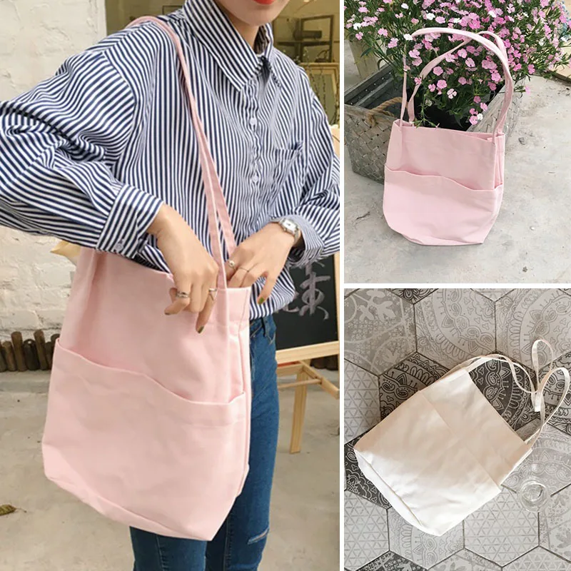 

Woman's Designer Casual Canvas Shoulder Bag Fashion Hot Sale Reusable Shopping Beach Bags Large Capacity Handbags For Lady Girls