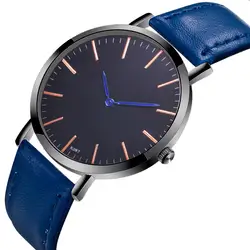 Фирменная Новинка Высокое качество модные Бизнес Для мужчин часы дизайн кожаный ремешок аналоговые кварцевые наручные часы Relogio Masculino Saat