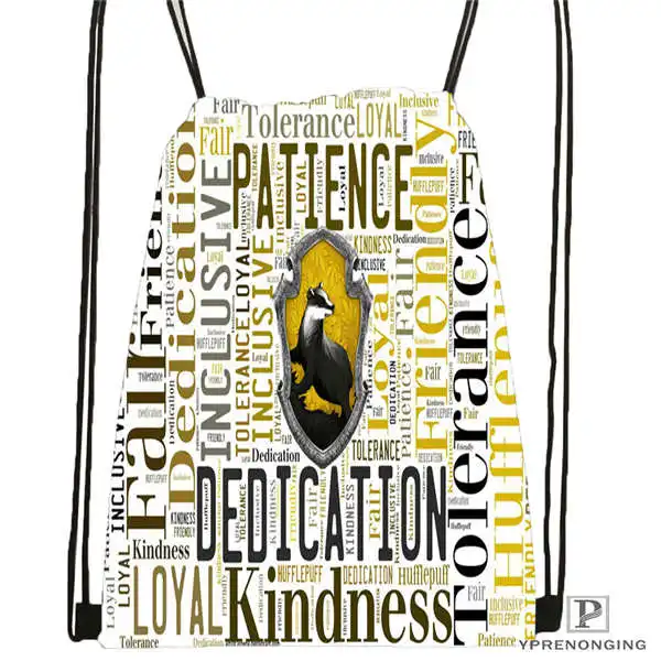 Drawstring Backpack Custom hufflepuff-@ 01-походная сумка на шнурке милый рюкзак для детей(черная спинка) 31x40 см#180611-03-127 - Цвет: Drawstring Backpack
