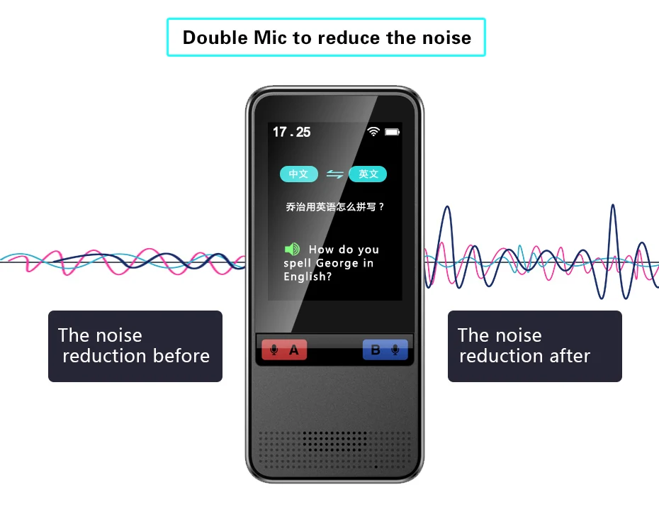 XYCING W5 43 Languages WIFI Smart Voice Translator Device Record Translator Chinese and English Offline Translator