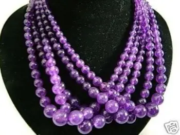 

Free shipping wholesale 5strands natural 6-14mm necklace 18" crystal